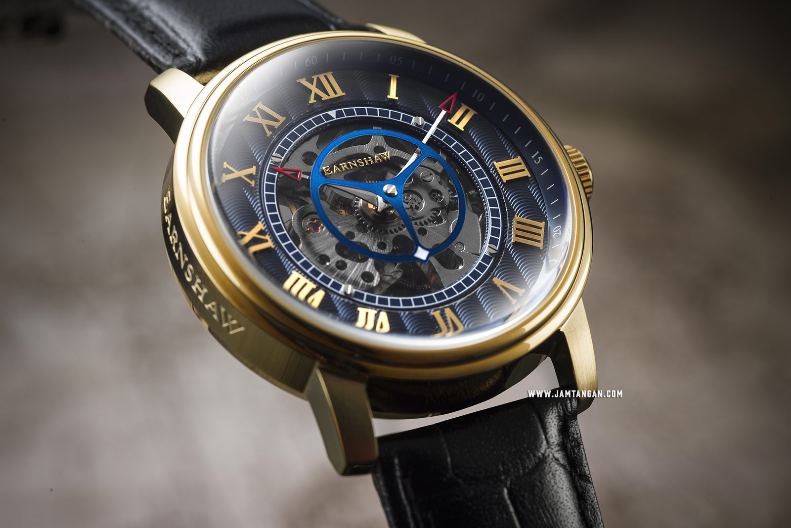 Thomas Earnshaw ES-8096-02 Westminster Skeleton Dial Black Leather Strap Machtwatch
