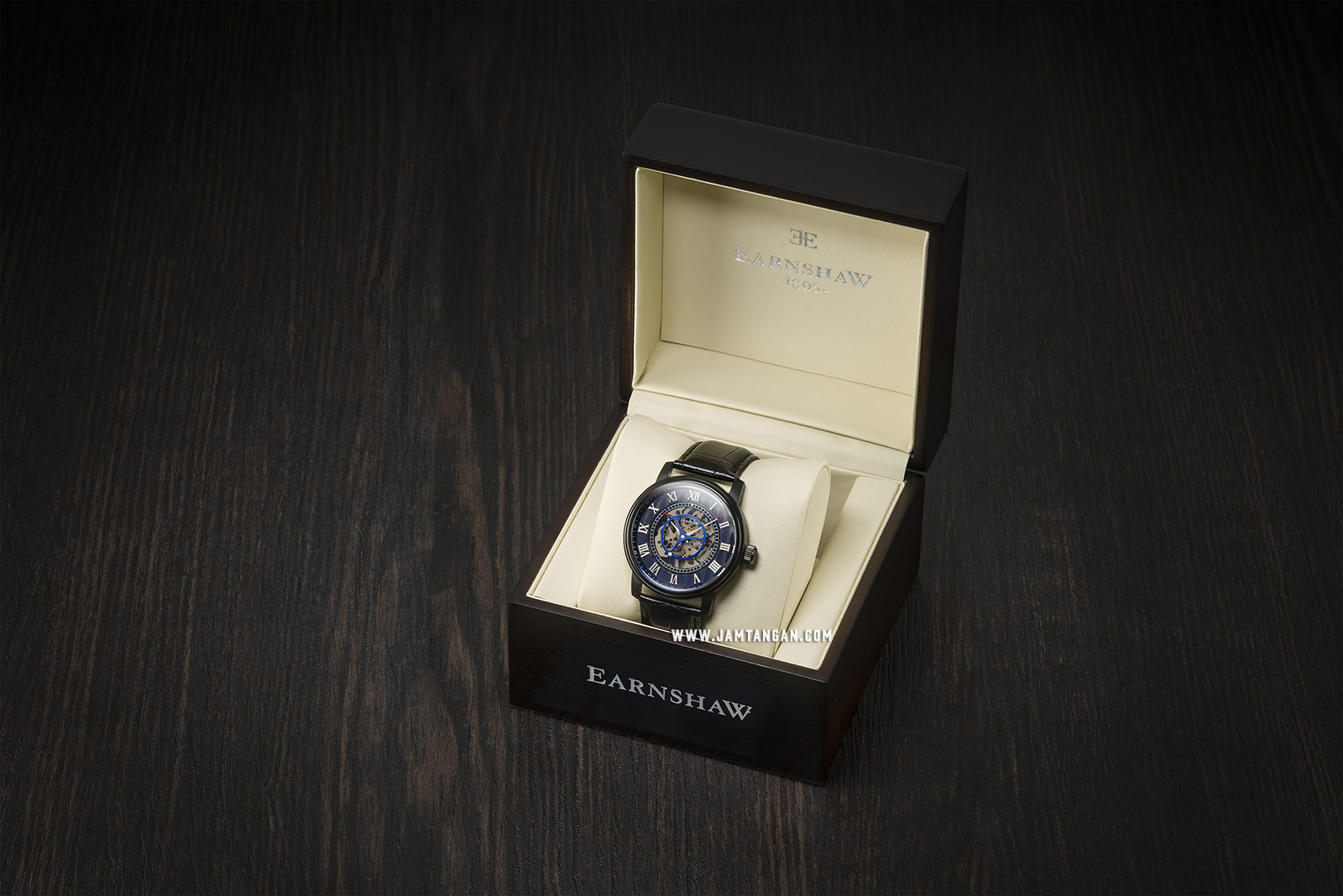 Thomas Earnshaw ES-8096-04 Westminster Skeleton Dial Black Leather Strap Machtwatch