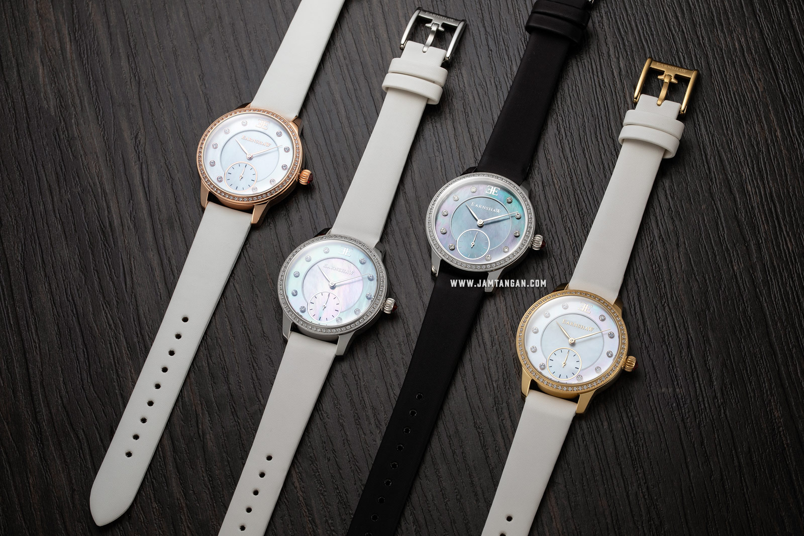 Thomas Earnshaw ES-8098-02 Lady Australis Mother of Pearl Dial White Leather Strap Machtwatch