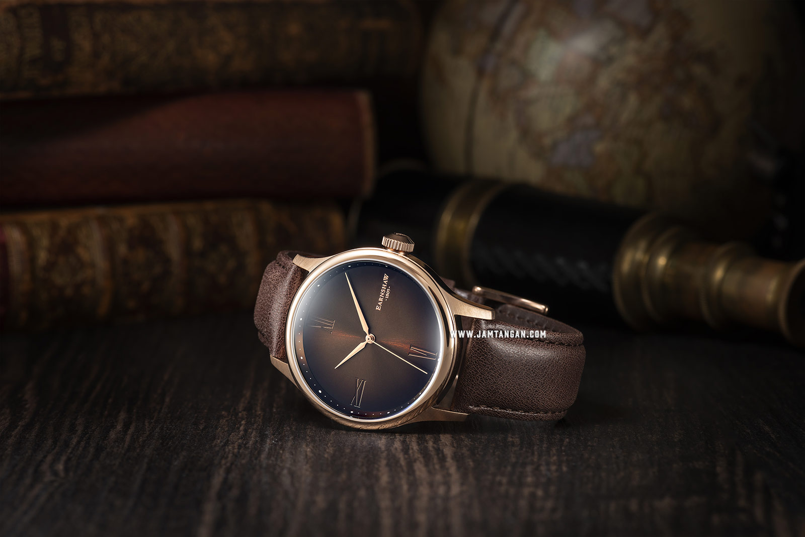 Thomas Earnshaw ES-8107-04 Bauer Fumee Smoky Brown Dial Brown Leather Strap Machtwatch