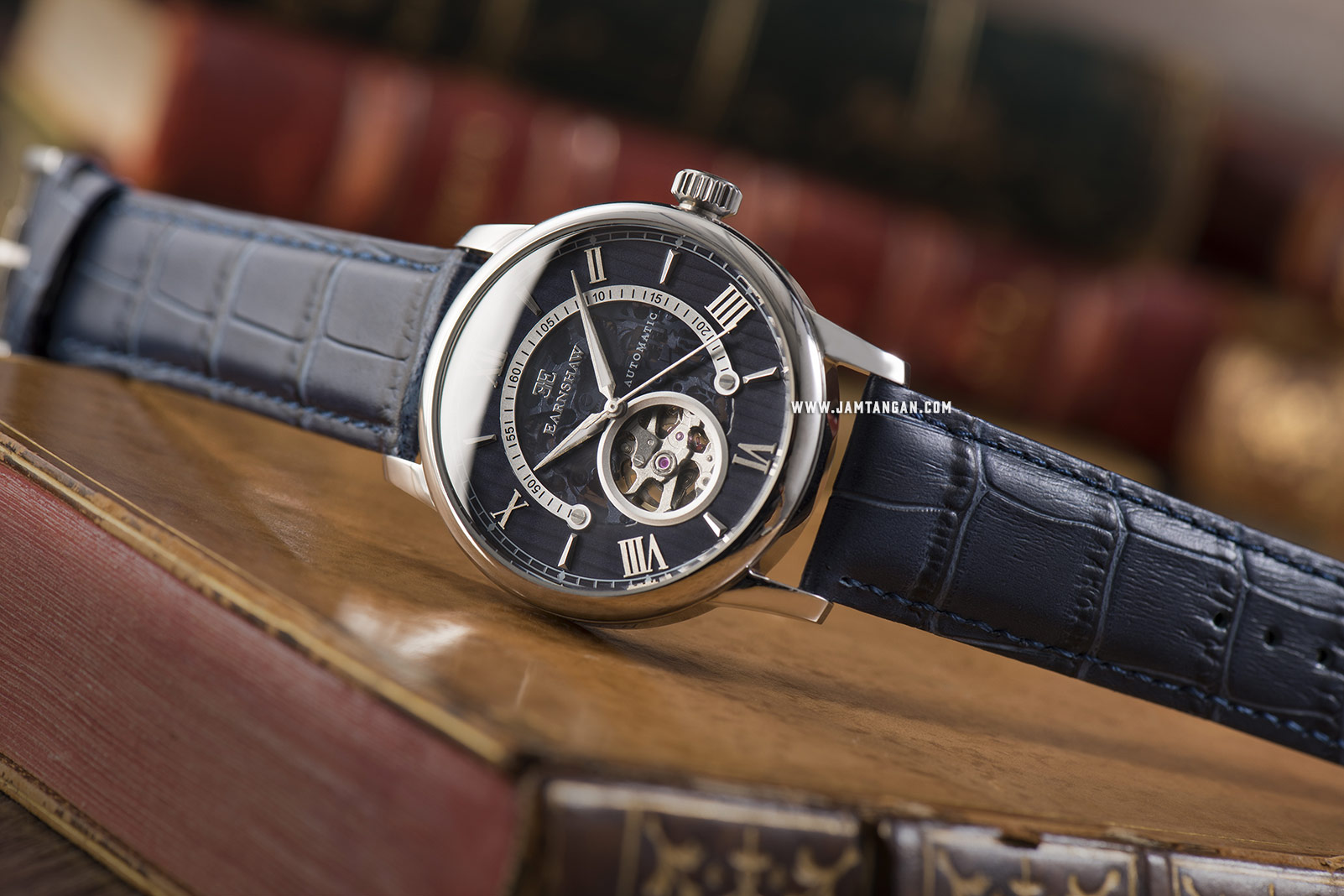 Thomas Earnshaw ES-8802-02 Bauer Skeleton Dial Blue Leather Strap Machtwatch