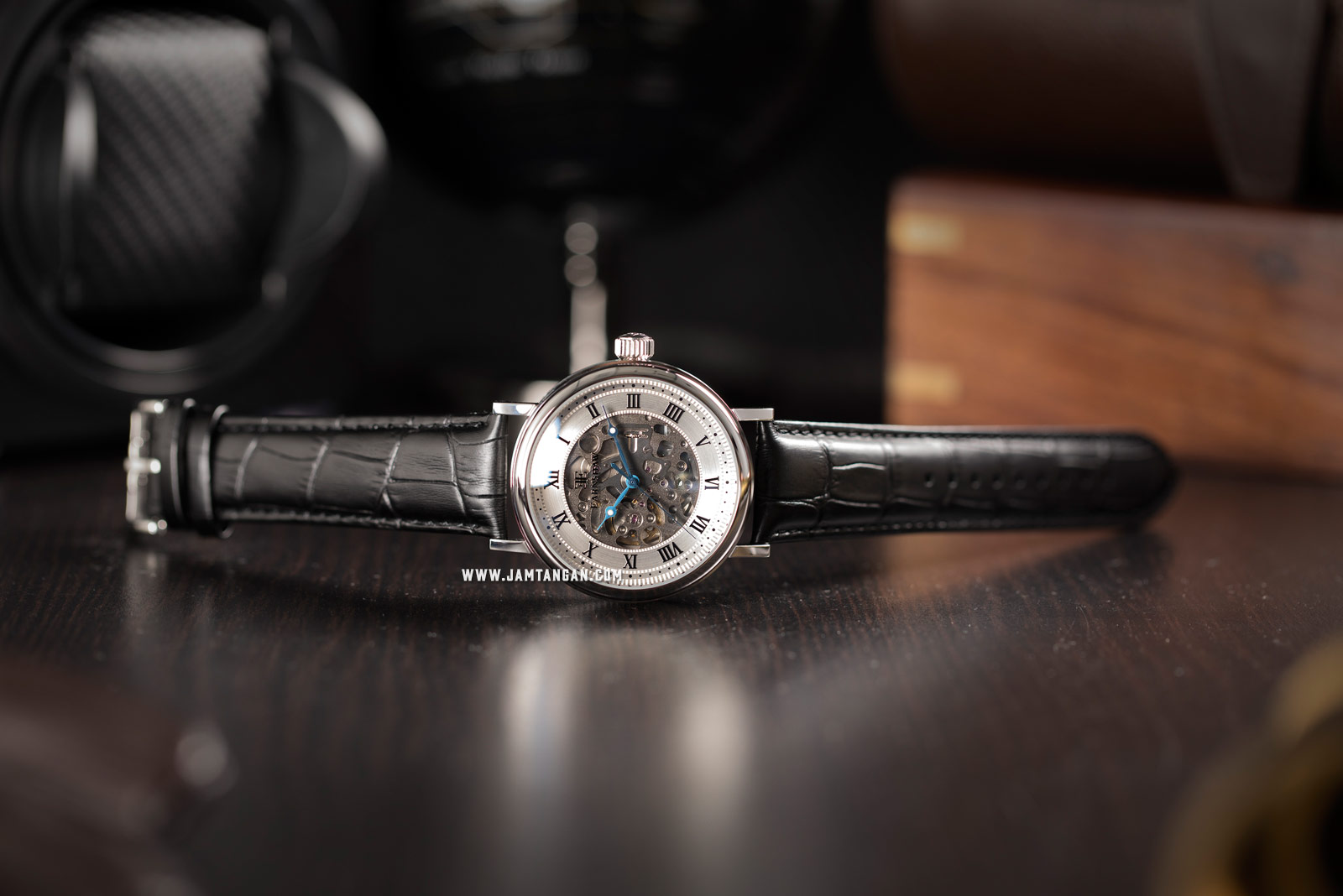 Thomas Earnshaw ES-8806-01 Beaufort Skeleton Dial Black Leather Strap Machtwatch