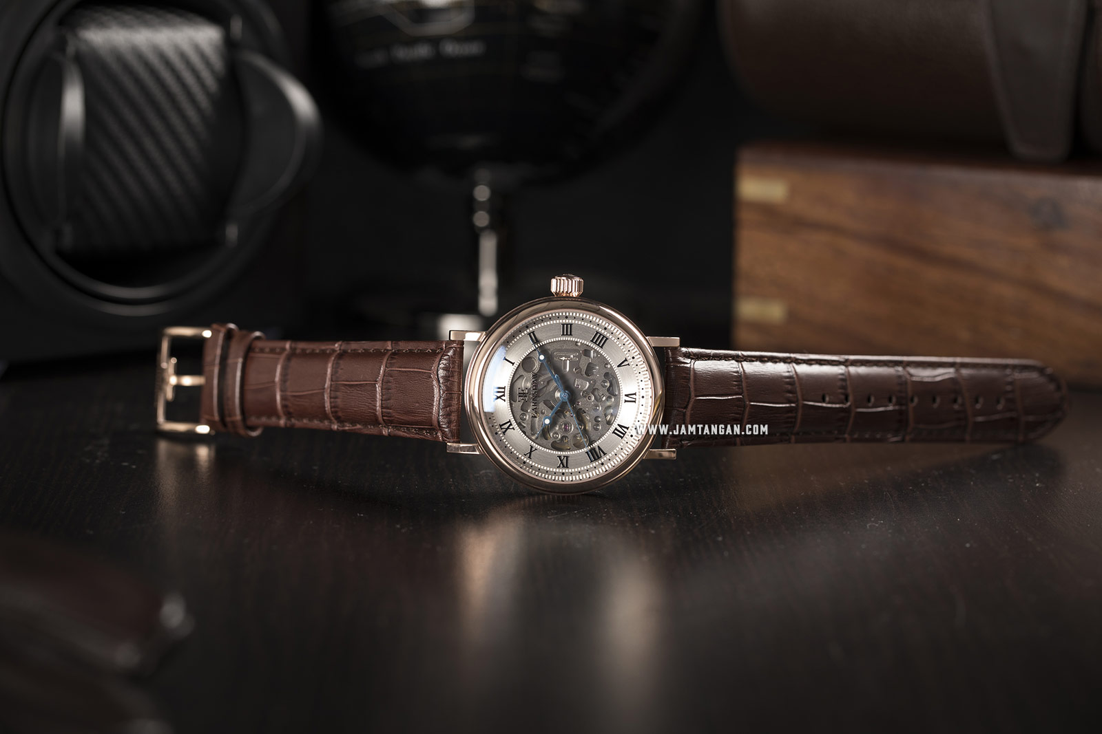 Thomas Earnshaw ES-8806-02 Beaufort Skeleton Dial Brown Leather Strap Machtwatch