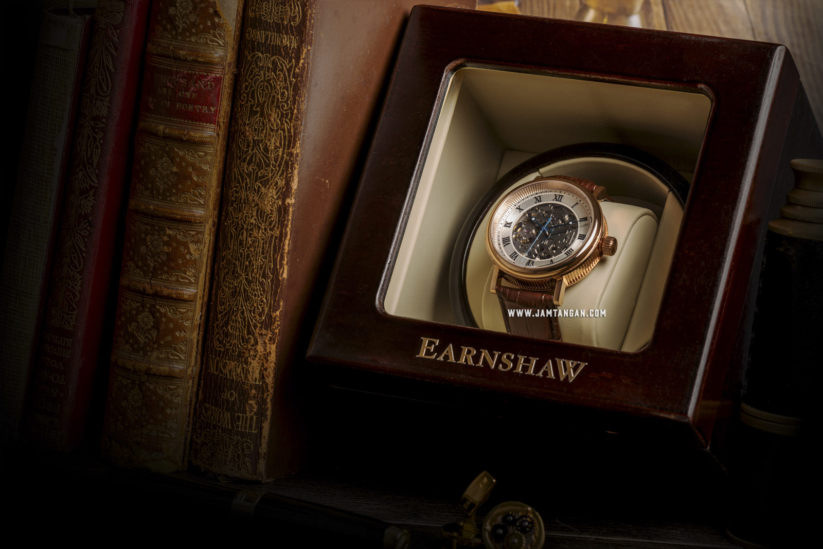 Thomas Earnshaw ES-8806-02 Beaufort Skeleton Dial Brown Leather Strap Machtwatch