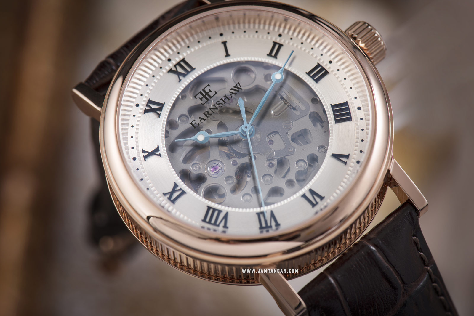 Thomas Earnshaw ES-8806-02 Beaufort Skeleton Dial Brown Leather Strap Machtwatch