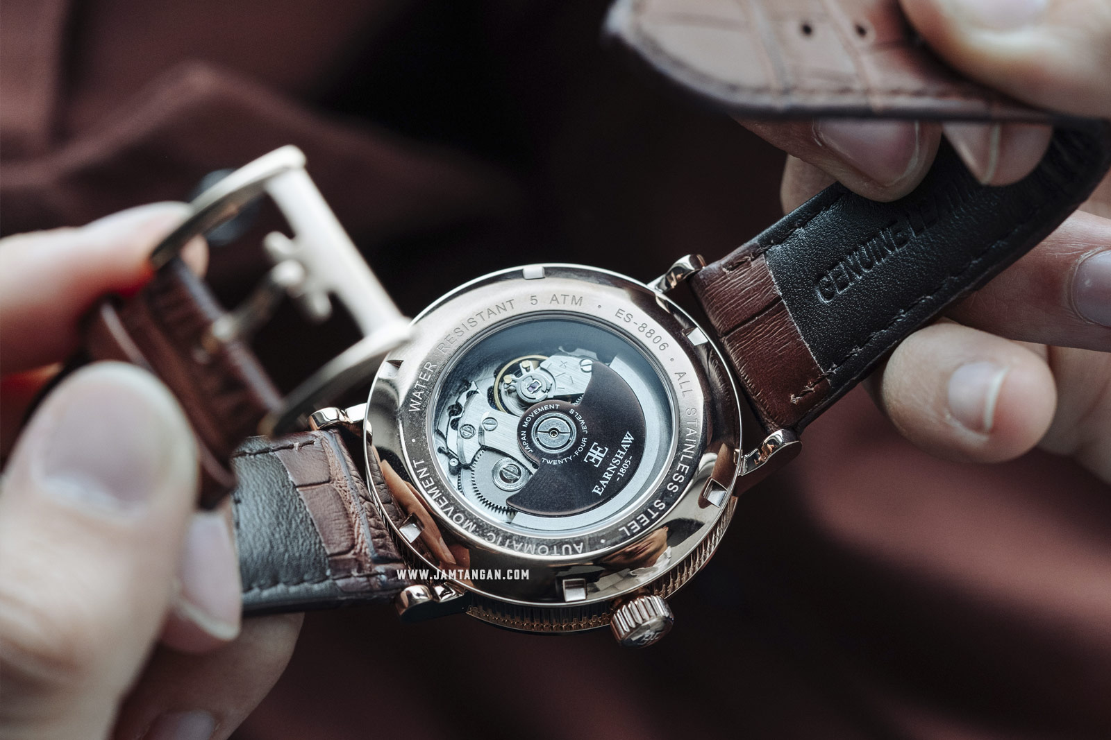 Thomas Earnshaw ES-8806-02 Beaufort Skeleton Dial Brown Leather Strap Machtwatch