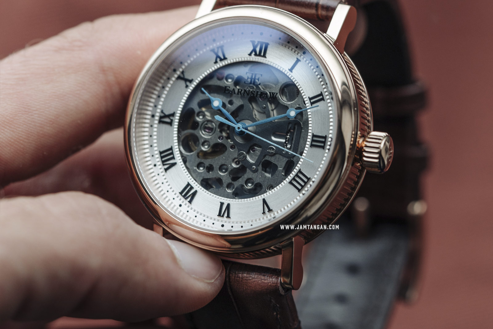 Thomas Earnshaw ES-8806-02 Beaufort Skeleton Dial Brown Leather Strap Machtwatch