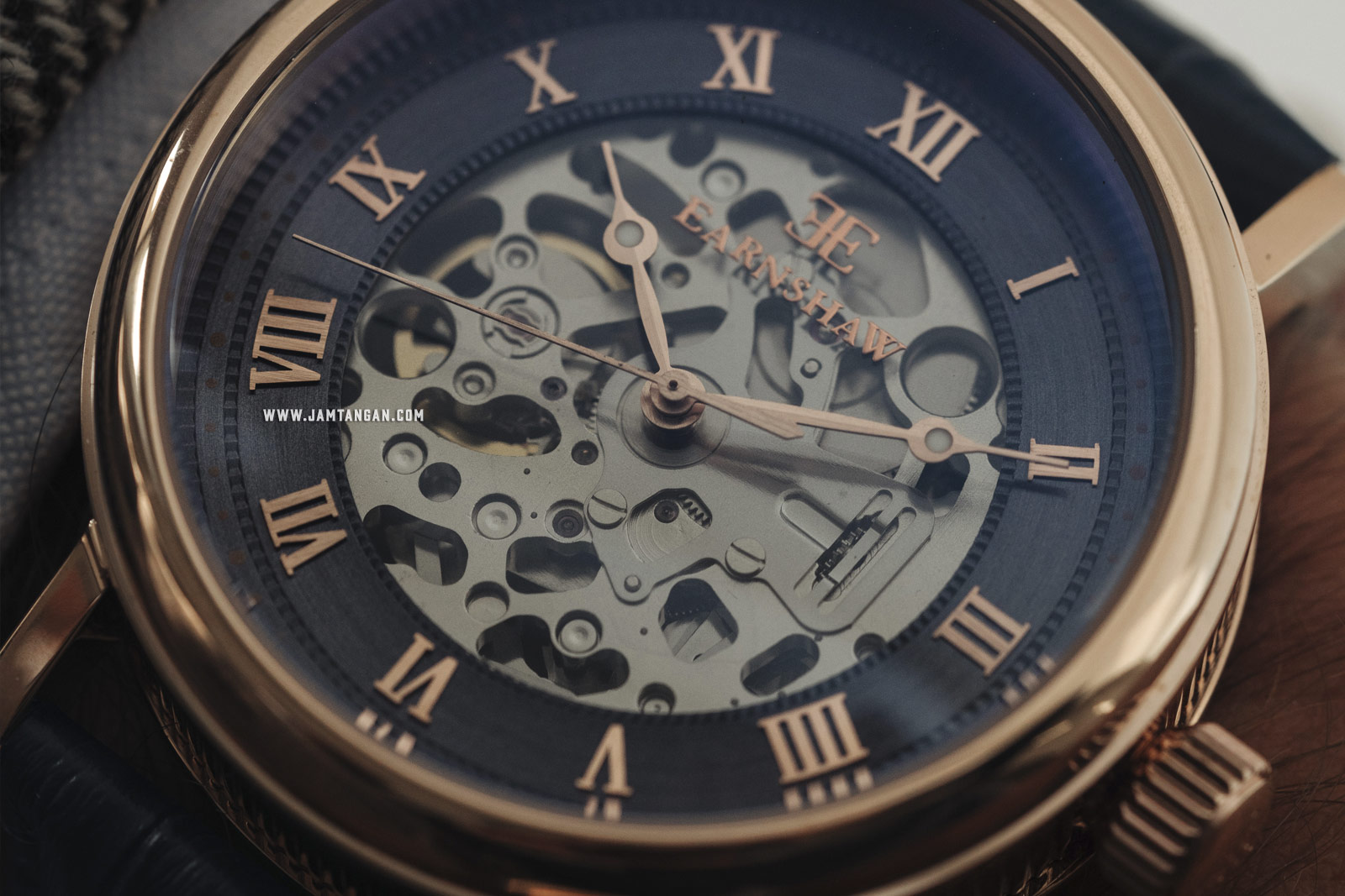 Thomas Earnshaw ES-8806-03 Beaufort Skeleton Dial Blue Leather Strap Machtwatch