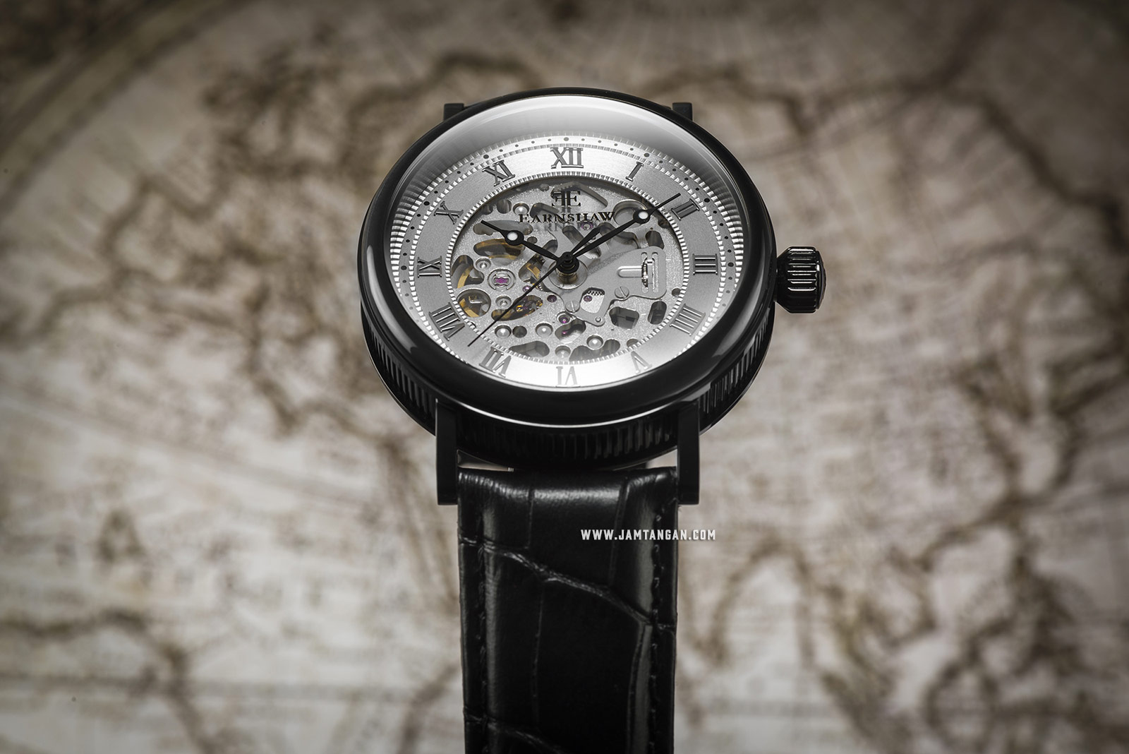 Thomas Earnshaw ES-8806-04 Beaufort Skeleton Dial Black Leather Strap Machtwatch