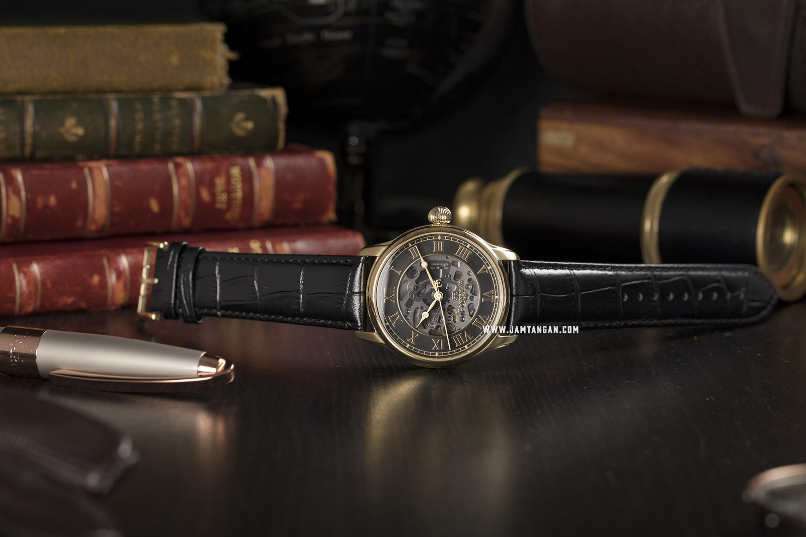 Thomas Earnshaw ES-8807-02 Longitude Skeleton Dial Black Leather Strap Machtwatch