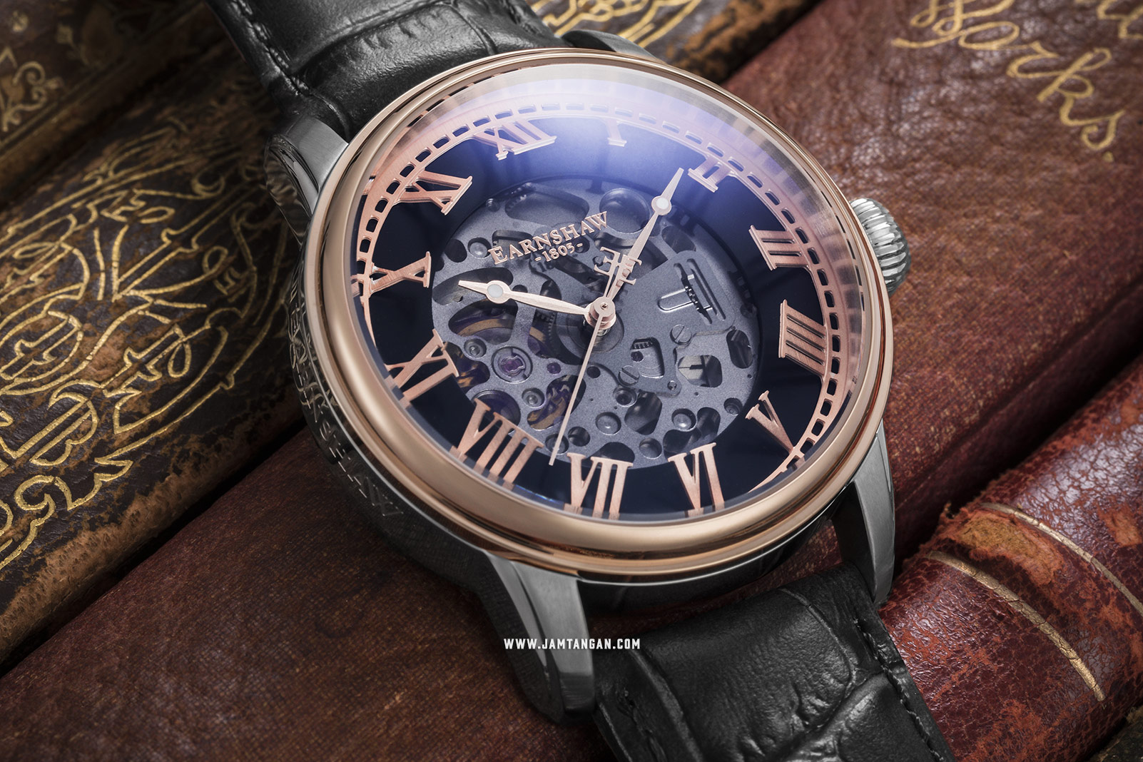 Thomas Earnshaw ES-8808-04 Longitude Alta Skeleton Dial Black Leather Strap Machtwatch