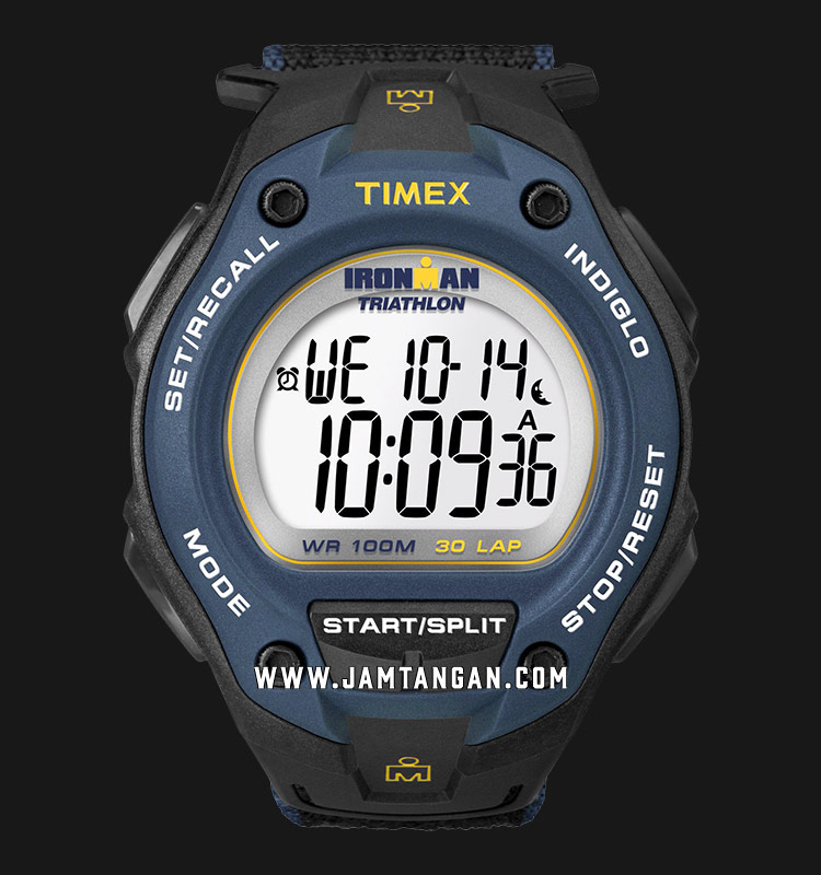 Timex Ironman T5K413 Triathlon Velcro Indiglo Digital Dial Black Nylon