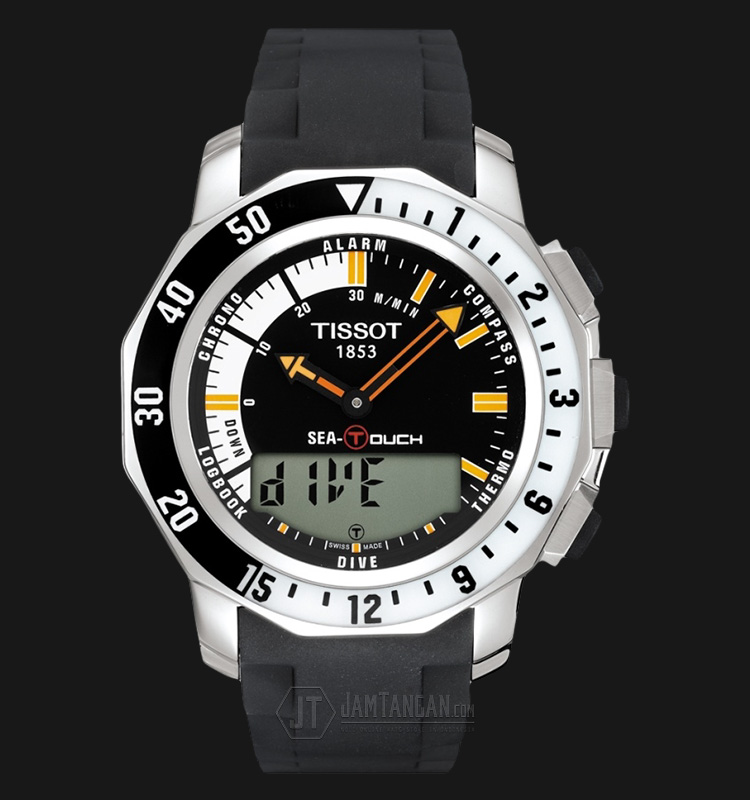 TISSOT Sea-Touch In Meters Black Dial Rubber Strap T026.420.17.281.00 |  Jamtangan.com