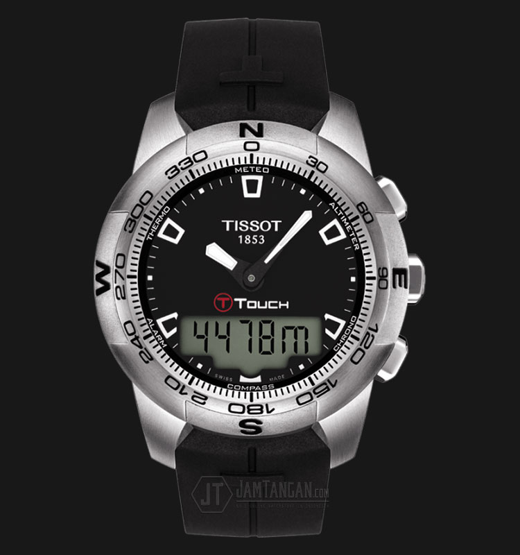Tissot T-Touch II T047.420.17.051.00 Gent Analog Digital Dial Black Rubber  Strap | Jamtangan.com