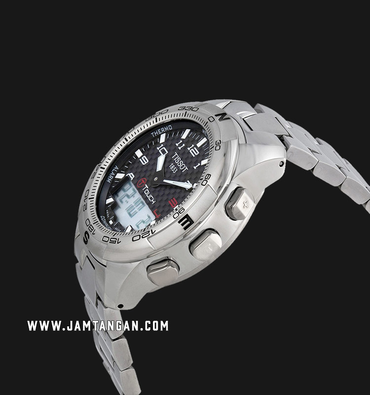 Tissot T-Touch II Titanium T047.420.44.207.00 Gent Black Digital Analog  Dial Titanium Strap | Jamtangan.com