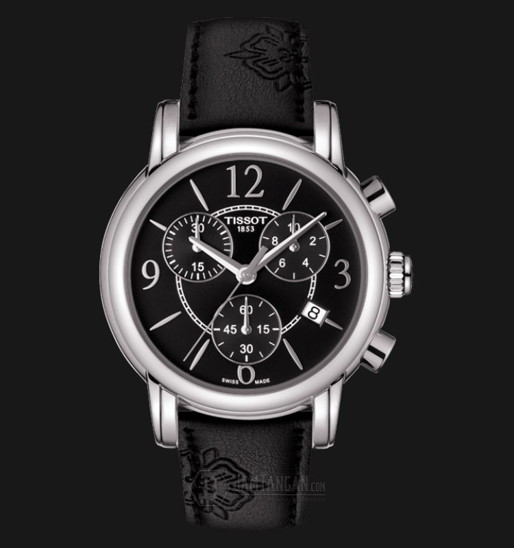 TISSOT Dressport Black Dial Black Synthetic Leather Ladies  T050.217.17.057.00 | Jamtangan.com