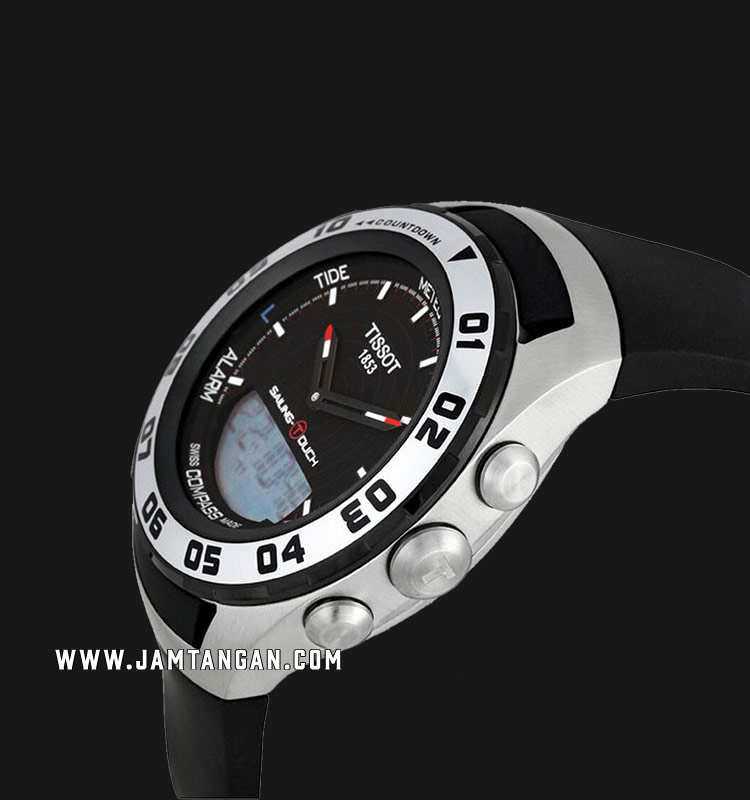 TISSOT Sailing T-Touch T056.420.27.051.01 Man Black Digital Analog Dial  Black Rubber Strap | Jamtangan.com