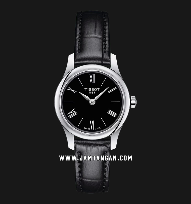 TISSOT Tradition 5.5 T063.009.16.058.00 Ladies Black Dial Black Leather  Strap | Jamtangan.com