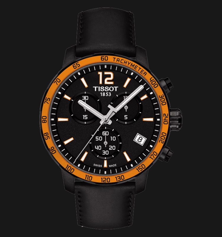 TISSOT Quickster Chronograph Black Leather T095.417.36.057.01 |  Jamtangan.com