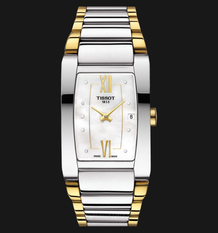 TISSOT Generosi-T T105.309.22.116.00 White Mother of Pearl Dial Dual Tone  Stainless Steel | Jamtangan.com