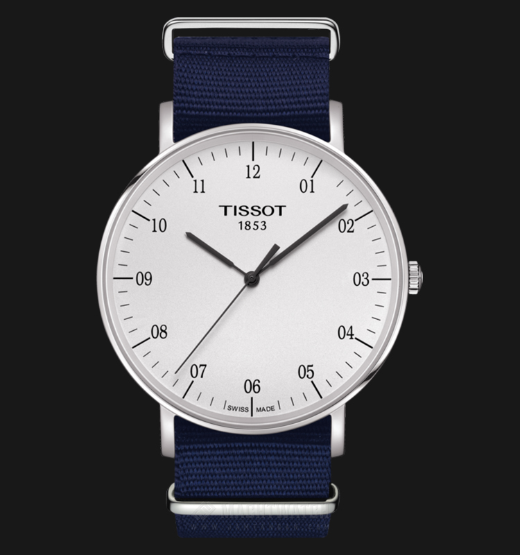 Tissot Everytime Large NATO T109.610.17.037.00 Men White Dial Blue Nylon  Strap | Jamtangan.com