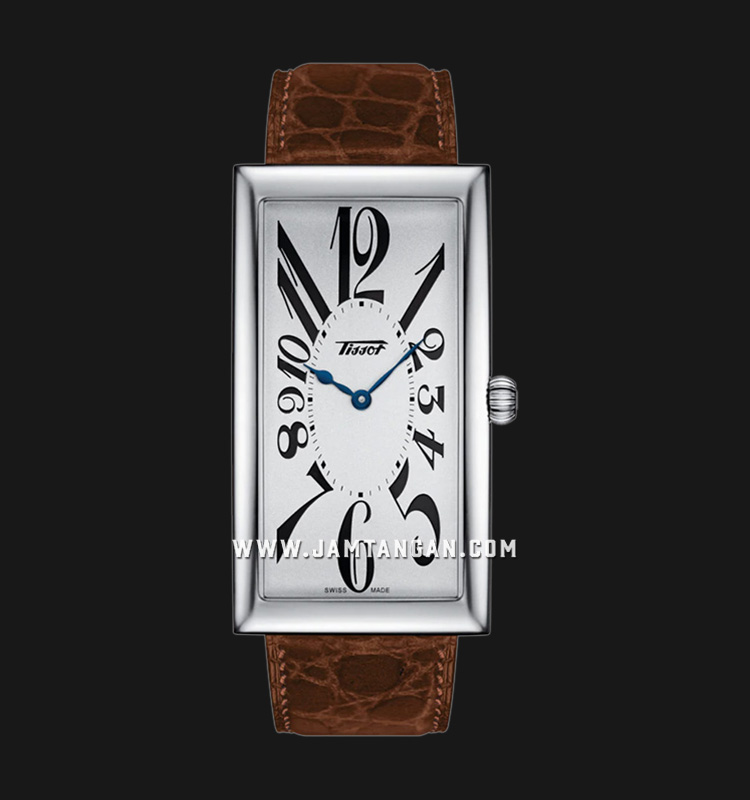TISSOT Heritage Banana Centenary T117.509.16.032.00 Silver Dial Brown  Leather Strap | Jamtangan.com