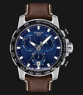Tissot Supersport Chrono Silver Dial Brown Leather Strap Watch for Men - T125.617.16.031.00 main image 1