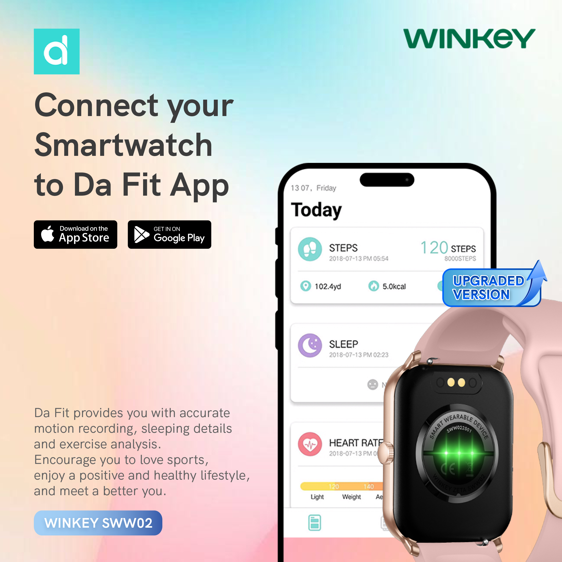 WINKEY SWW02 ZETA2 Smartwatch Bluetooth Call Fitness Tracker IP68 ...